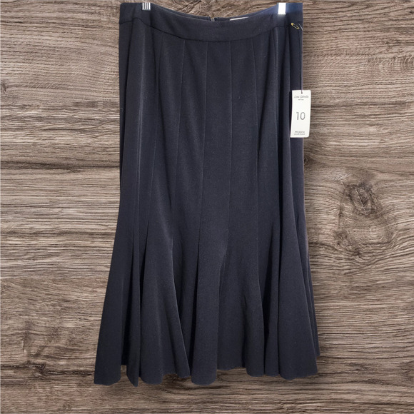 Lena Gabrielle vintage NWT fit and flare black fully line skirt woman's size 10 - Picture 1 of 10